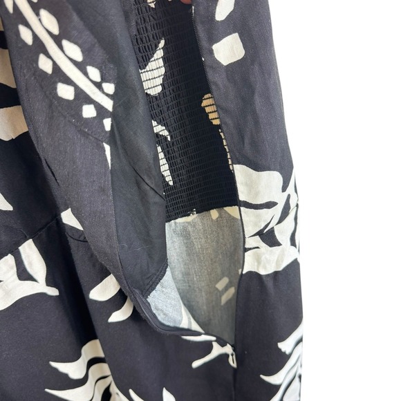 LOFT NWT Fern Linen Blend Black White Halter Lined Mini Dress Size 14 - Picture 6 of 10